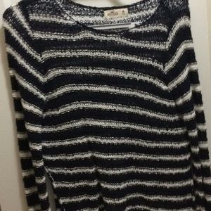 Navy and White striped knit sweater